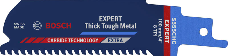BOSCH EXPERT ‘Thick Tough Metal’ S 555 CHC Säbelsägeblatt, 1 Stück. Für Säbelsägen