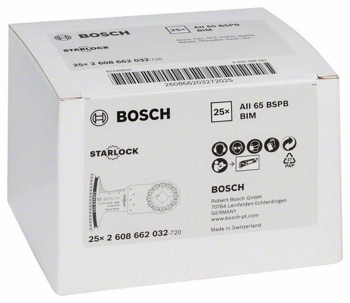 BOSCH BIM Tauchsägeblatt AII 65 BSPB, Hard Wood, 40 x 65 mm