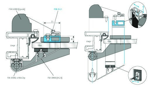 PLANET Montageprofil für Fingerschutz FSR RG1, Aluminium 2.015 mm