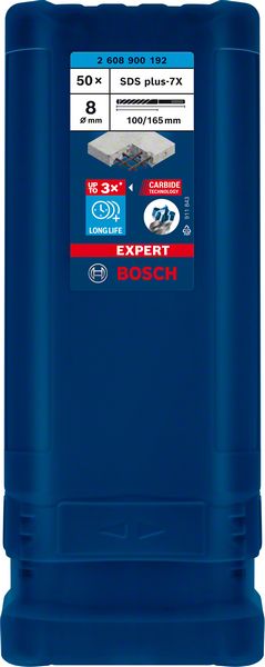 BOSCH EXPERT SDS plus-7X Hammerbohrer, 8 x 100 x 165 mm, 50-tlg.. Für Bohrhämmer