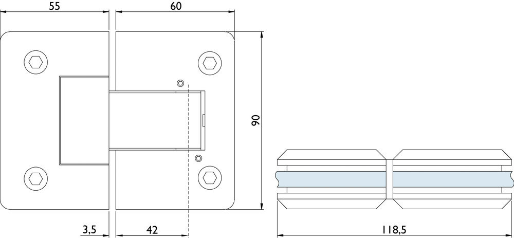 HERMAT Pendeltürband 6856.G-G, Messing