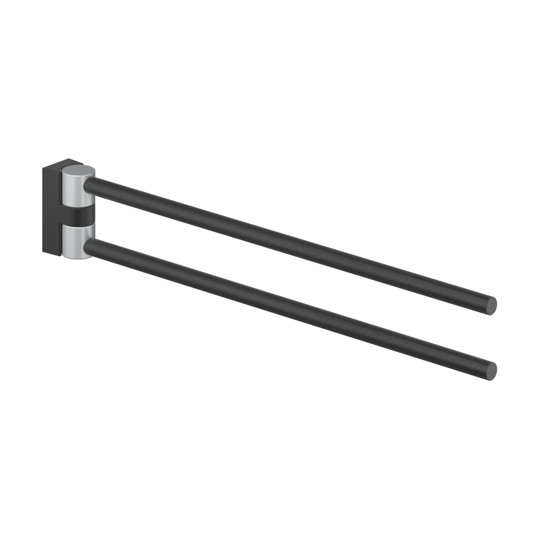 KWS Handtuchhalter A100, schwenkbar zweifach Aluminiumgrau / Anthrazitgrau