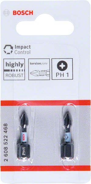 BOSCH Impact Control PH1 Insert Bits, 2 Stk.