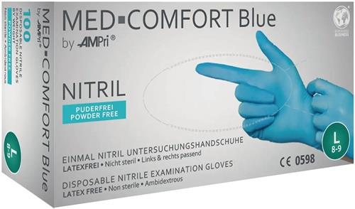 AMPRI Einw.-Handsch.Med Comfort Blue Gr.M blau Nitril PSA III 100 St./Box
