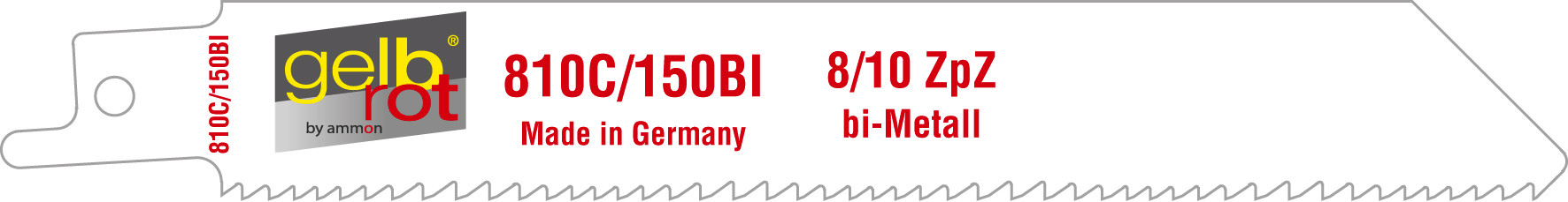 gelbrot Säbelsägeblätter Typ 810 C Länge 150 mm Kunststoffbox mit 100 St.