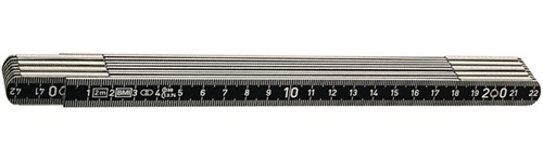 BMI Gliedermaßstab L.2m B.14mm mm/mm EG II Alu.schwarz BMI