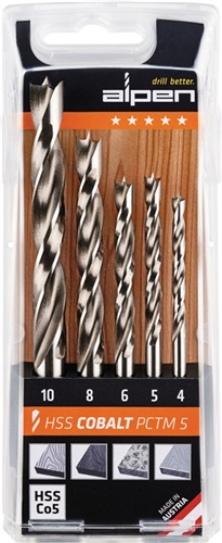 Holzspiralbohrer-Satz PCTM HSS-Co5 ALPEN