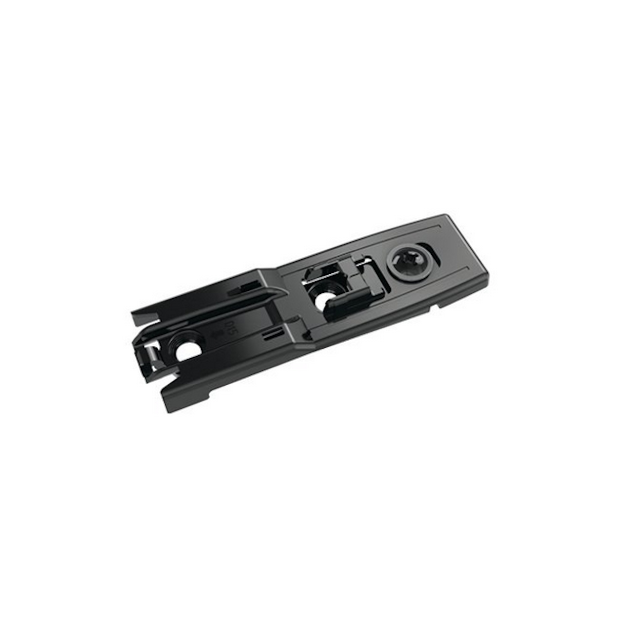 HETTICH Linear-Montageplatte mit Direkt-Höhenverstellung, in obsidianschwarz, Lochreihe 20 x 32 mm, zum Anschrauben, Distanz 1.5 mm, 9117471