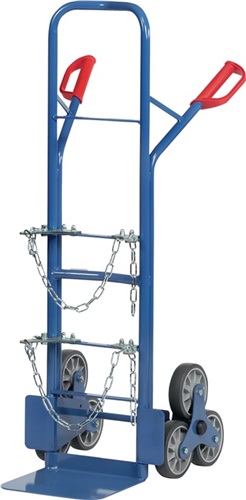 FETRA Stahlflaschenkarre f.Flascheninhalt 1x20-50l/1x11/33kg TPE-Bereifung Trgf.200kg