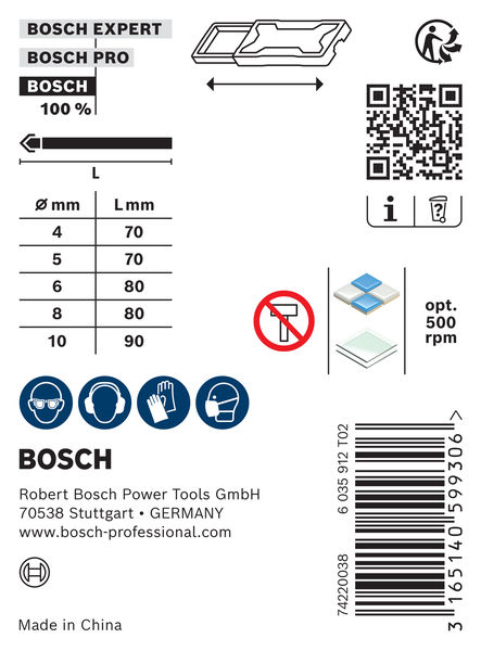 BOSCH Fliesenbohrer-Set CYL-9 Ceramic, 5-teilig, 4 - 10 mm