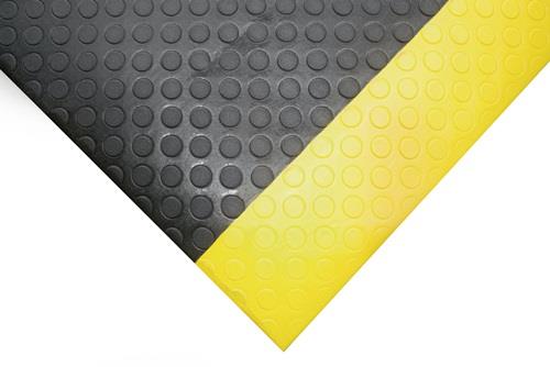 COBA Arbeitsplatzbodenbelag L900xB600xS9,5mm schwarz m.gelben Streifen Schaumst.COBA