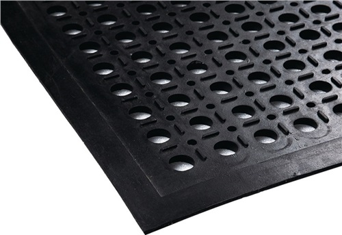 Nordwest Anti-Ermüdungsmatte B.0,9m L.1,5m D.12mm schwarz NR/SBR o.Gewebeeinlage