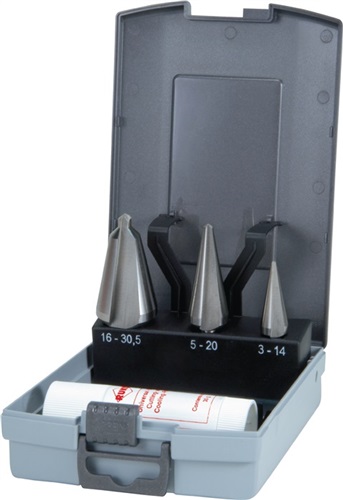 RUKO Blechschälbohrersatz 3-14/5-20/16-30,5mm HSS 4tlg.ABS-Ku.-Kass.RUKO