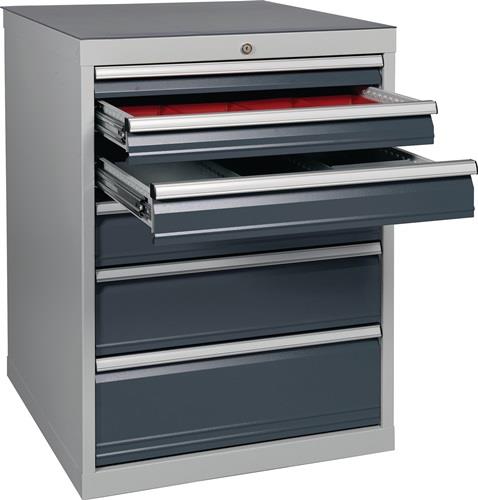 Nordwest Schubladenschrank H1019xB705xT736mm lichtgrau/anthrazitgrau 6 Schubl.