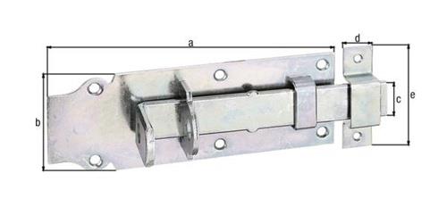 GAH Schlossriegel L.180mm B.64mm ger.STA galv.verz.d.pass.Ausschub 56mm GAH