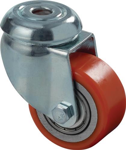 BS ROLLEN Lenkrolle D.50mm Trgf.120kg m.Rückenloch 11mm PU BS ROLLEN