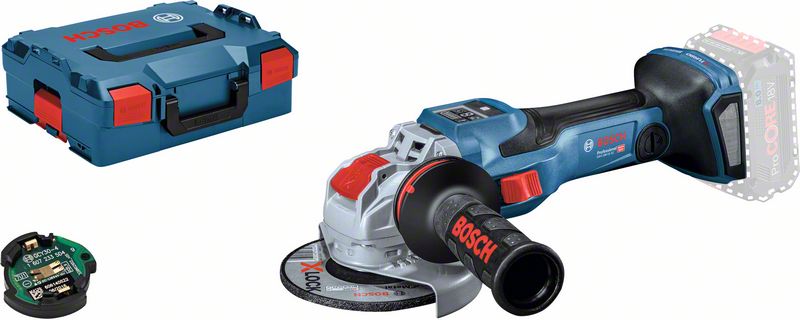 BOSCH Akku-Winkelschleifer BITURBO mit X-LOCK GWX 18V-15 SC, Solo Version, L-BOXX