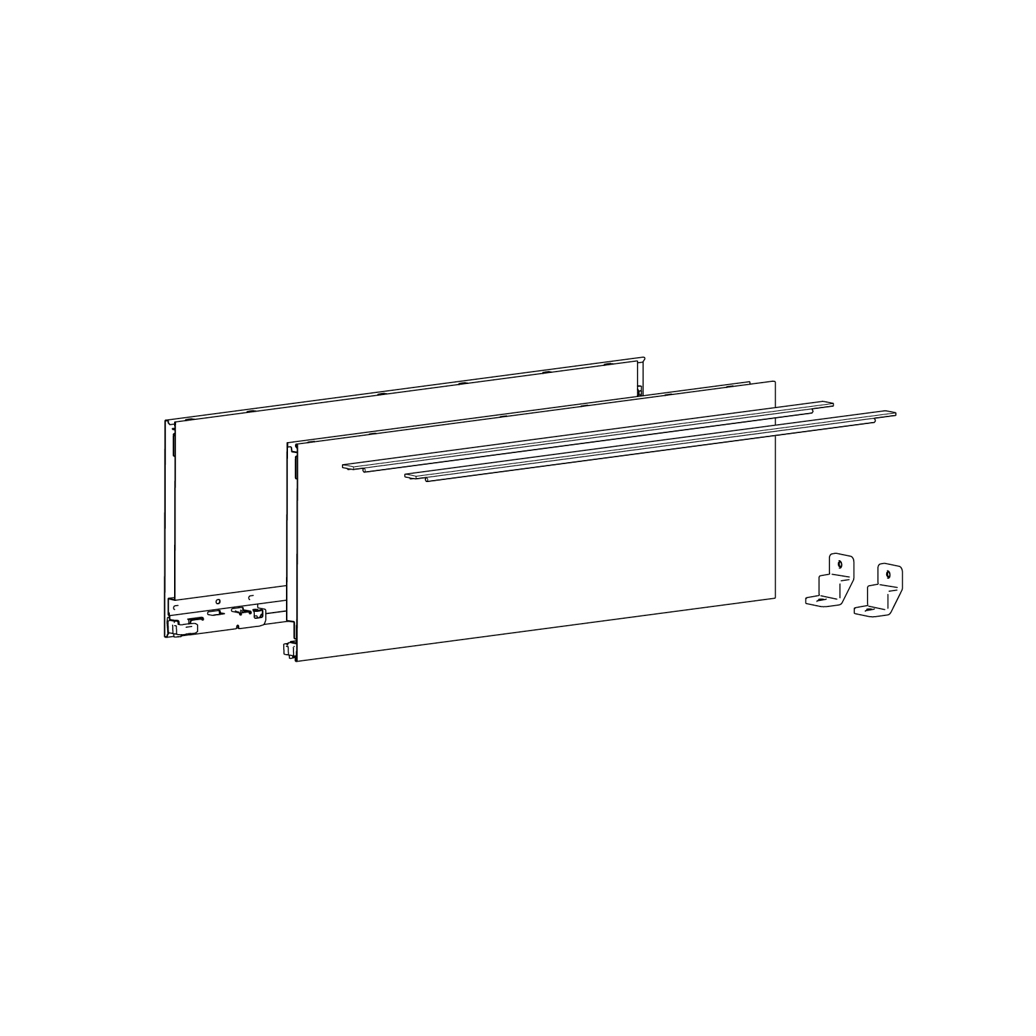 HETTICH AvanTech YOU Set Zarge, Höhe 187 mm x NL 300 mm, weiß, links und rechts, 9353402