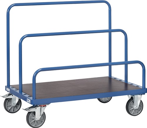 FETRA Plattenwagen eins.Ladefl.-L1600xB800mm STA brillantblau Trgf.1200kg o.Bügel