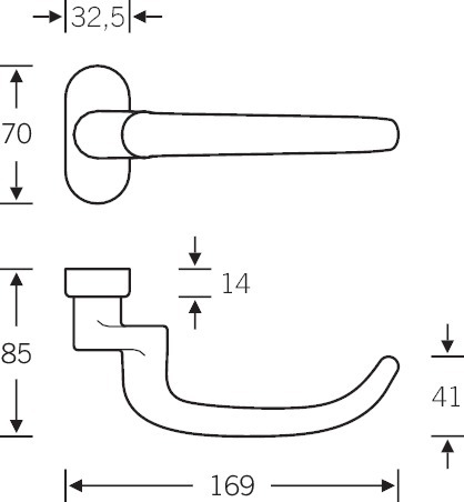 FSB FH Drücker-Halbgarnitur ohne Schlüsselrosette 06 1053, oval, VK 9 mm, Edelstahl FSB FH Drücker-Halbgarnitur ohne Schlüsselrosette 06 1053, oval, VK 9 mm, Edelstahl