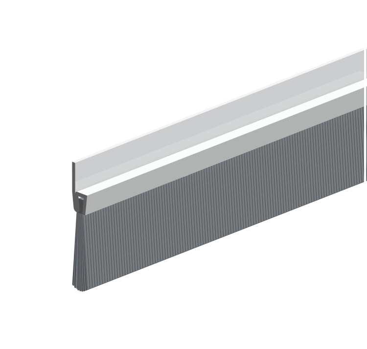 ELLEN Türbodendichtung IBS POG 65 ungebohrt, Stahlbl. silber, H 65mm, Bürstenhöhe 40mm