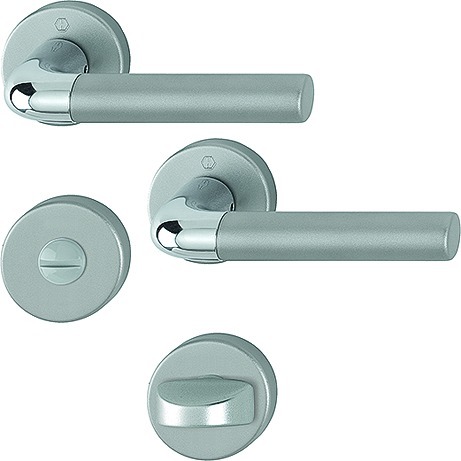 HOPPE® Drückergarnitur mit Rosetten Bremen 1505/42KV/42KVS, Aluminium, 3887735