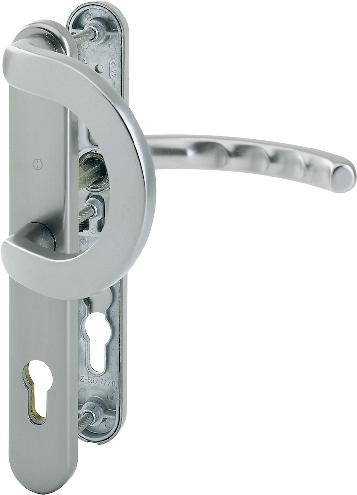 HOPPE® Schutz-Wechselgarnitur mit Schmalschild Luxembourg 513G/3358/3357N/1500, Aluminium