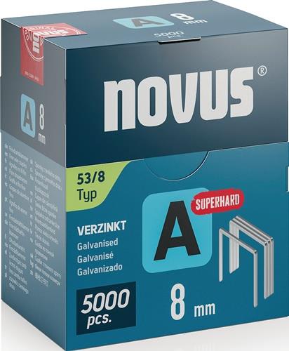 NOVUS Feindrahtklammer A Typ 53 Klammer-B.11,3mm 8mm 0,75mm superhart 5000 St.NOVUS