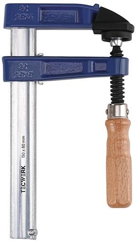 TECWERK Temperguss-Schraubzwinge Spann-W.150mm A.80mm Holzgr.25x6mm TECWERK