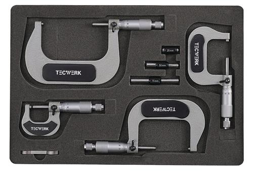 TECWERK Bügelmessschraubensatz DIN 863/1 0-100mm TECWERK