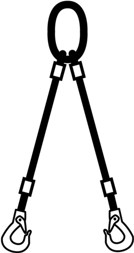 KAYSER Drahtseil-Krangeschirr 2-strängig m.Ovalr.u.2 Ösenh.L1000xD12mm Trgf.1500kg