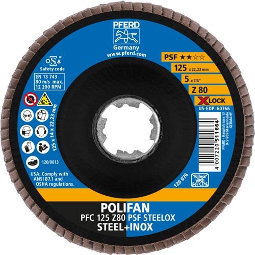 PFERD Fächerscheibe X-LOCK PSF Z STEELOX D.125mm K.80 PFC/B/T29 INOX ZK Z PFERD