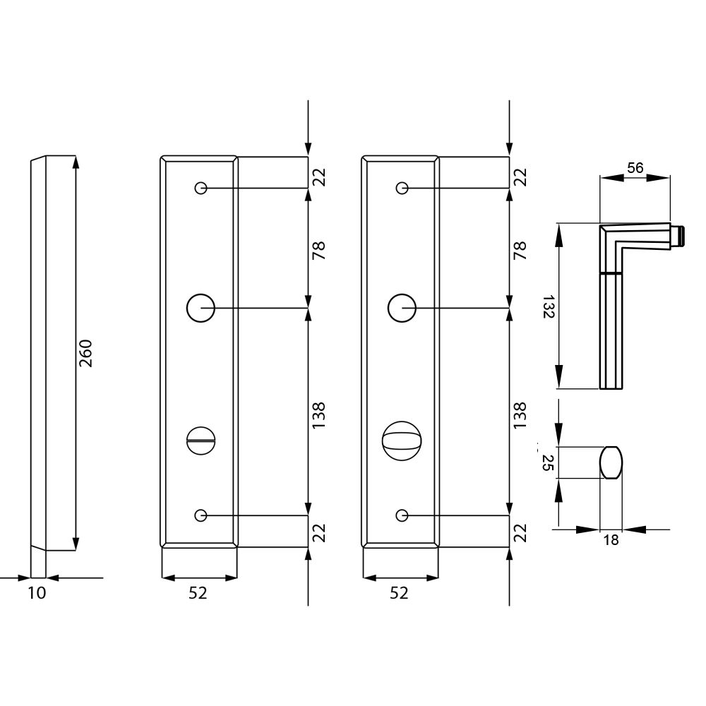 KARCHER DESIGN Drückergarnitur RLE48 BAD 71 - Bad, Edelstahl