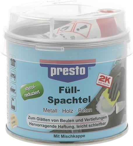 PRESTO 2K-Füllspachtel prestolith® plastic ocker,Härter rot 250g Dose PRESTO