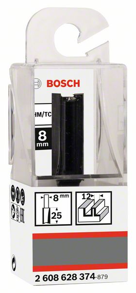 BOSCH Nutfräser Standard for Wood, 8 mm, D1 12 mm, L 32 mm, G 62 mm