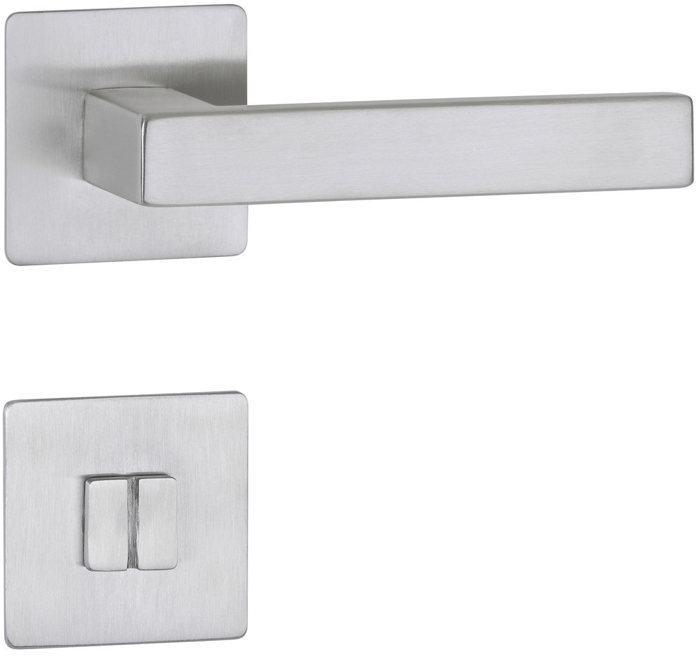 HERMAT Drückergarnitur mit Rosetten WEST 1682.L/2611.FL, Edelstahl