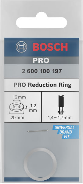 BOSCH Reduzierring für Kreissägeblätter, 20 x 16 x 1,2 mm