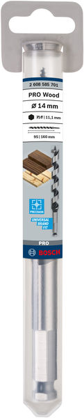 BOSCH Holzschlangenbohrer, Sechskant 14 x 95 x 160 mm, d 11,1 mm
