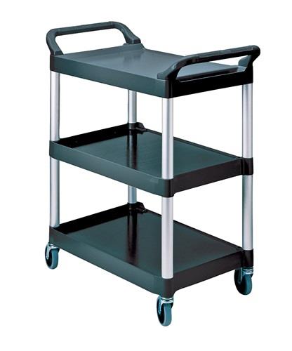 RUBBERMAID Tischwagen 3 Ladeflächen L560xB450mm schwarz/alusilber Trgf.90kg