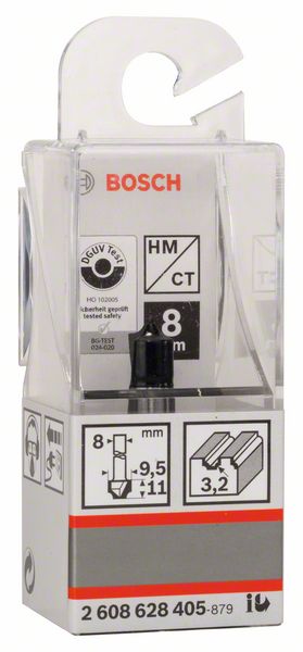 BOSCH Viertelstabfräser, 8 mm, R1 3,2 mm, D 9,5 mm, L 10,2 mm, G 41 mm