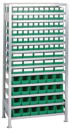 Steckregal H2000xB1000xT400mm Grundregal 14 Böden 60x3,15x4 blau 24xMK4 blau TW