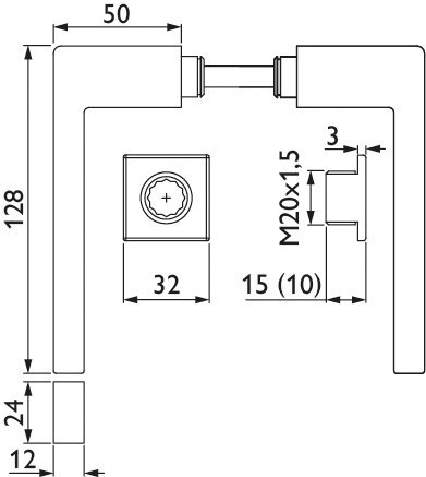 HERMAT Drückergarnitur ohne Schlüsselrosette TEMPTATION 1682.MAG/2401.K, Materialkombination