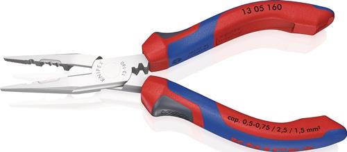 KNIPEX Verdrahtungszange L.160mm 0,5-0,75/1,5/2,5mm² verchr.Comfort-Griff KNIPEX