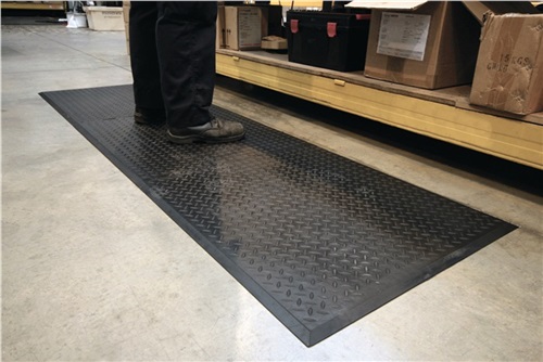 COBA Arbeitsplatzbodenbelag Fertigmatte L800xB700mm schwarz NBR-Gummi Comfort-Lok