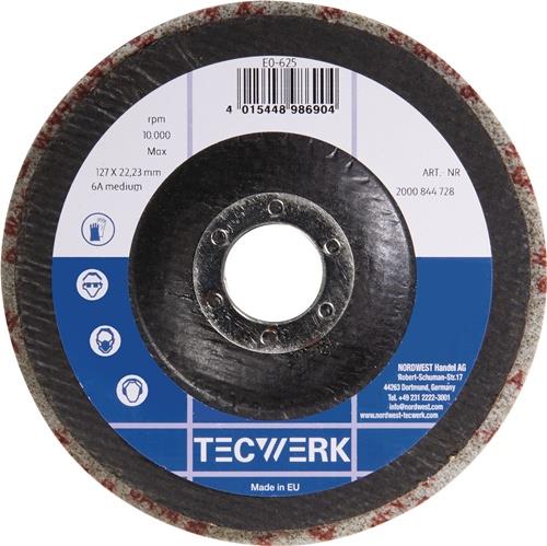 TECWERK Vlies-Kompaktscheibe BUF014 D.125mm Bohr.22,23mm m.Fiberglasrücken anth.TW