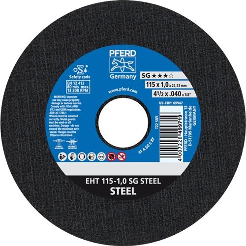 PFERD Trennscheibe SG STEEL D115x1mm ger.STA Bohr.22,23mm PFERD