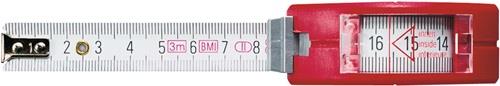 BMI Taschenrollbandmaß VISO L.3m B.16mm mm/mm EG II PA Sichtfenster BMI