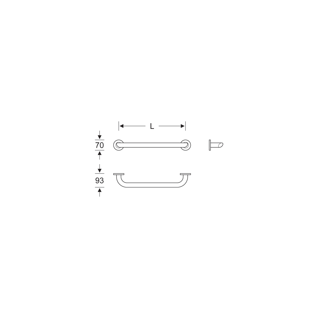 KWS Haltegriff 300x36/22mm Edelstahl poliert