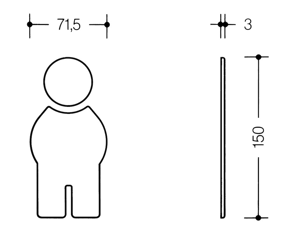 HEWI Hinweisschild Herren 801.91.010, Polyamid, 801.91.010 99