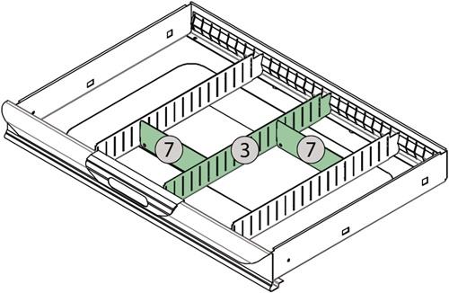 TECWERK Schubladenunterteilungsmaterial 3-tlg.Erweiterungsset 3 TECWERK